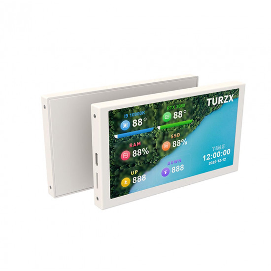 5 inch mini dynamic temperature control secondary screen for chassis - white