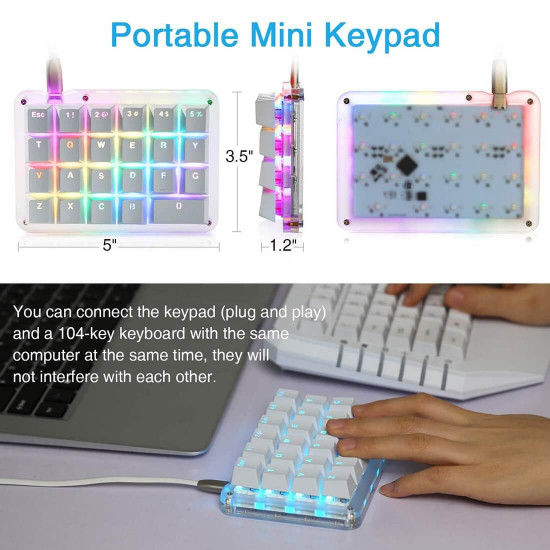 amazing23 portable one handed mechanical keyboard