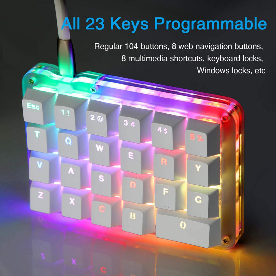 amazing23 portable one handed mechanical keyboard