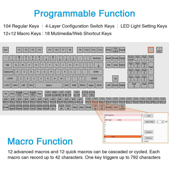 amazing23 portable one handed mechanical keyboard