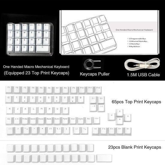 amazing23 portable one handed mechanical keyboard