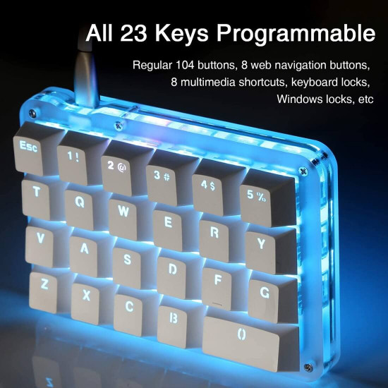 amazing23 portable one handed mechanical keyboard