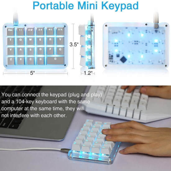 amazing23 portable one handed mechanical keyboard