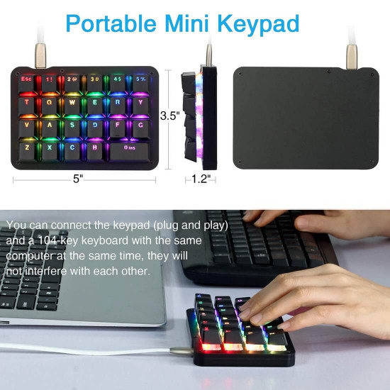 amazing23 portable one handed mechanical keyboard