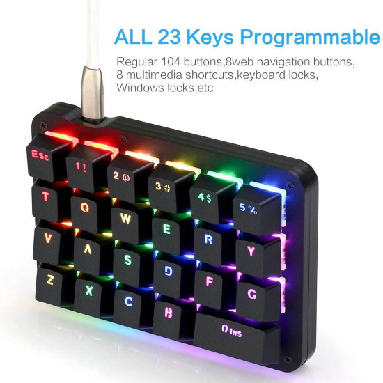 amazing23 portable one handed mechanical keyboard