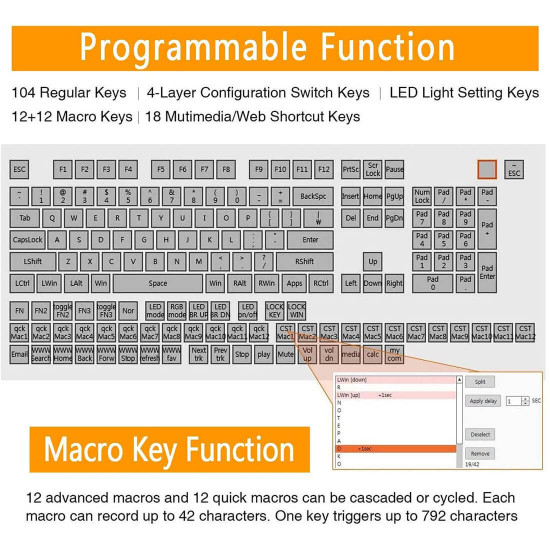 amazing9 round keycaps portable rgb one-handed numeric keyboard