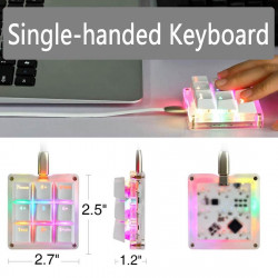 amazing9 round keycaps portable rgb one-handed numeric keyboard