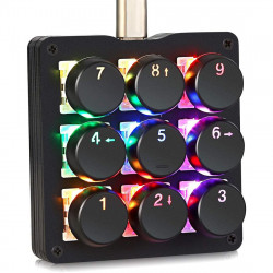 amazing9 round keycaps portable rgb one-handed numeric keyboard