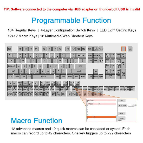 amazing9 round keycaps portable rgb one-handed numeric keyboard