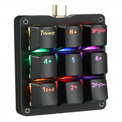 amazing9 square keycaps portable rgb one-handed numeric keyboard