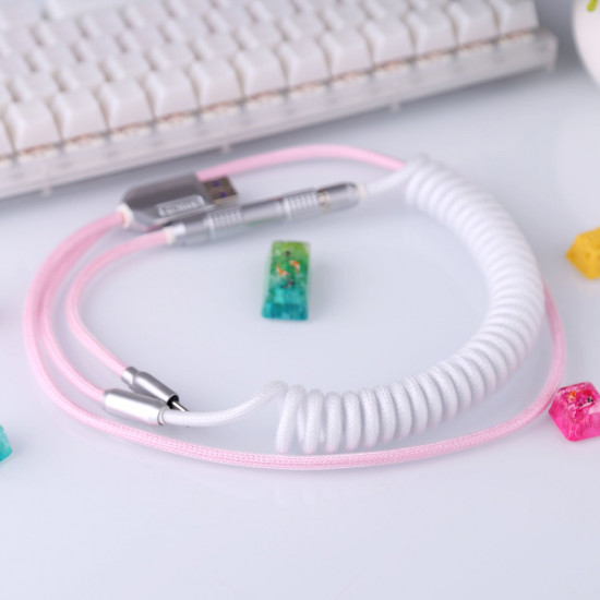 1.1m custom handmade coiled type c usb cable