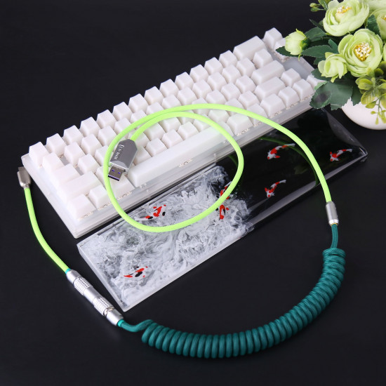 1.1m custom handmade coiled type c usb cable