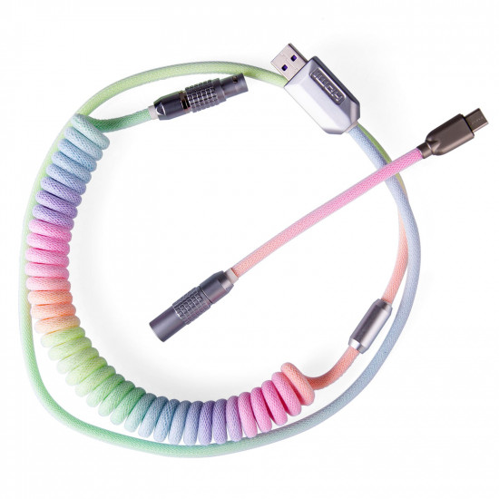 1.1m custom handmade coiled type c usb cable