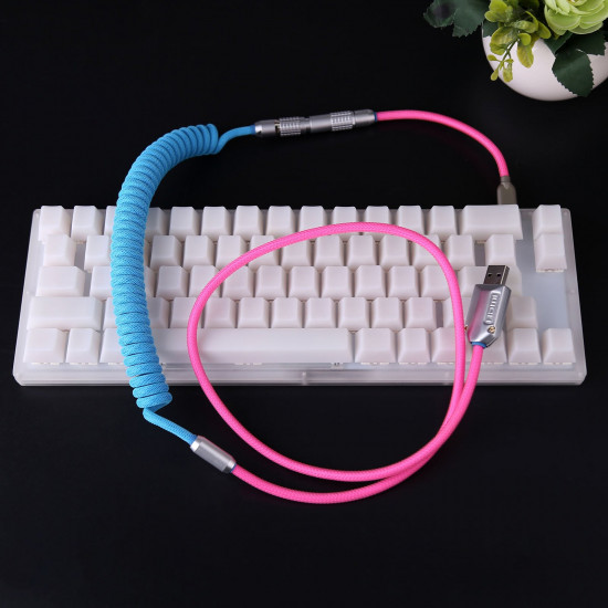 1.1m custom handmade coiled type c usb cable