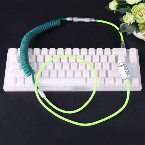 1.1m custom handmade coiled type c usb cable