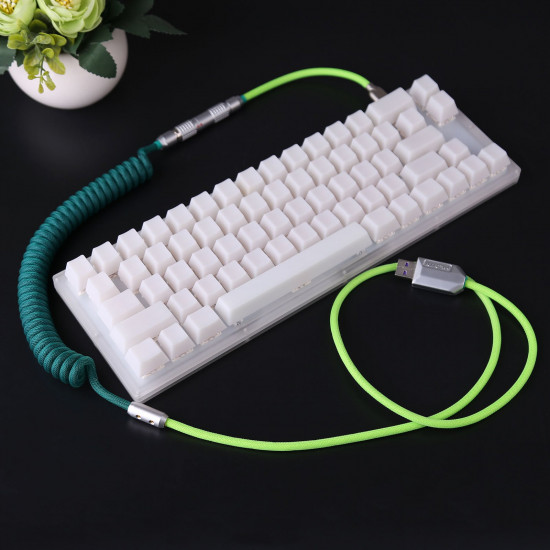 1.1m custom handmade coiled type c usb cable