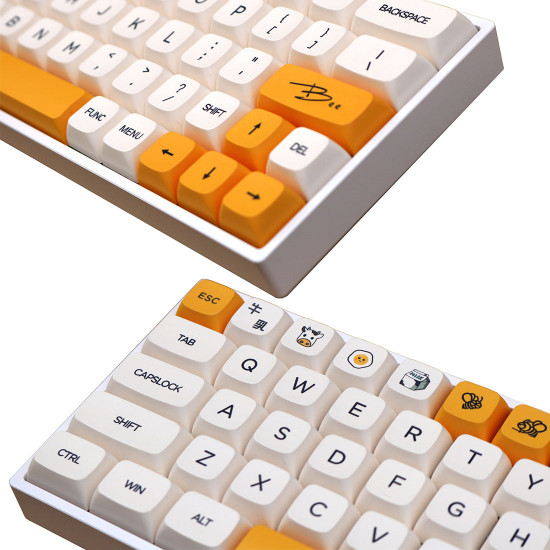 140pcs honey milk style pbt dye-sub keycaps