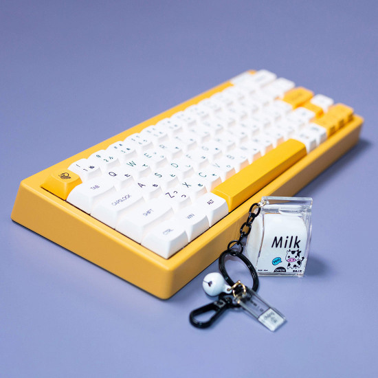 140pcs honey milk style pbt dye-sub keycaps