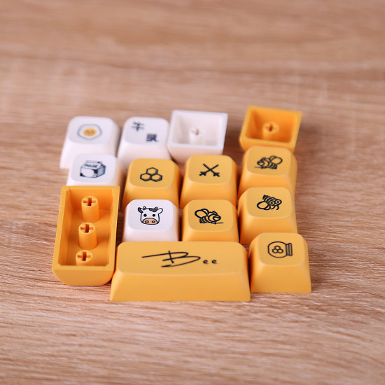 140pcs honey milk style pbt dye-sub keycaps