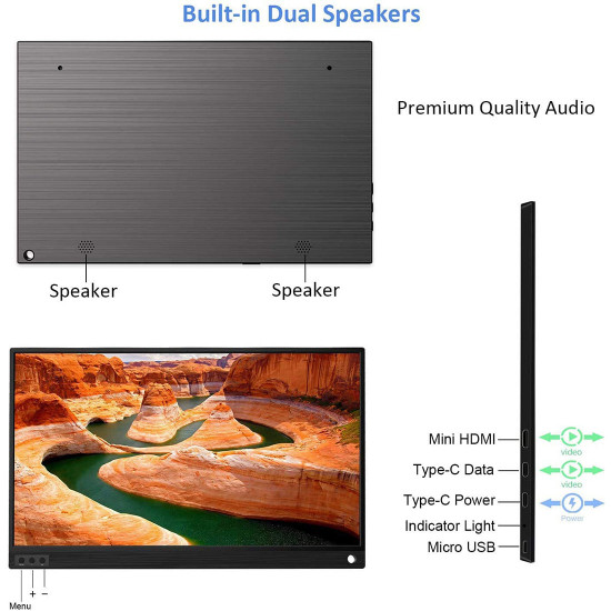 15.6-inch portable full hd pc monitors lcd display for game