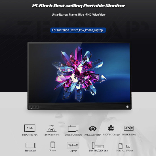 15.6-inch portable full hd pc monitors lcd display for game