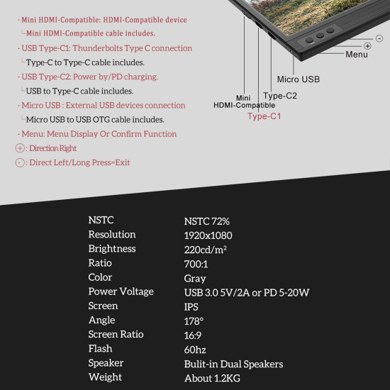 15.6 inches portable full hd computer display lcd gaming display