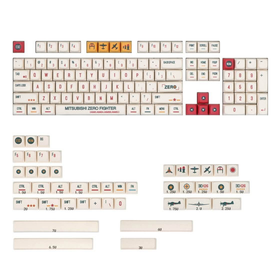 162pcs pbt dye-sub keycaps xda profile