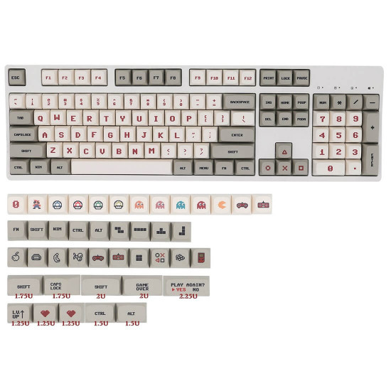 182pcs pbt dye-sub keycaps xda profile