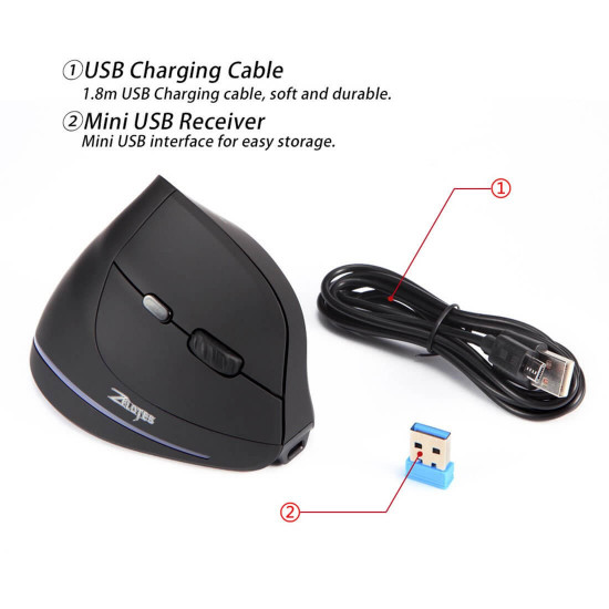 2.4g wireless vertical 3d gaming mouse