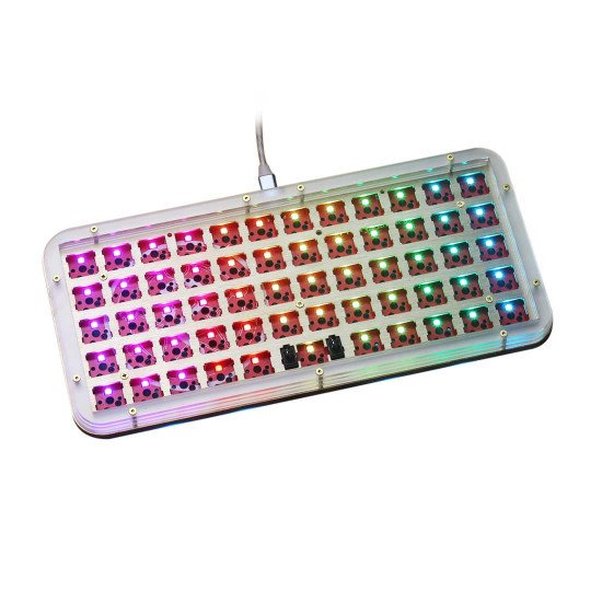 59-key rgb backlit hot-swappable mechanical keyboard customized planck kit