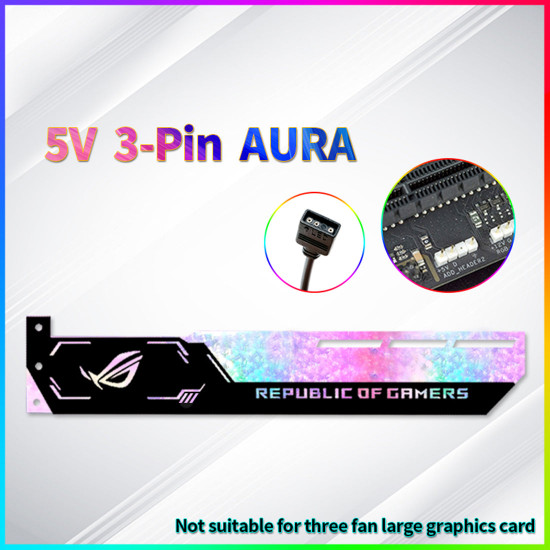 customized 5v 3-pin rgb graphics card holder colorful rgb gpu support video card holder bracket