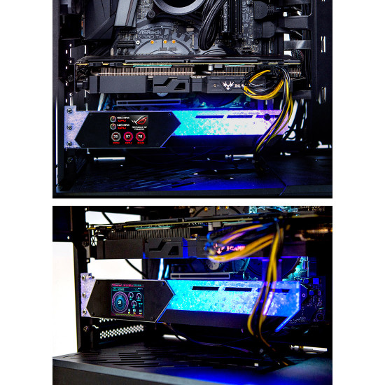 customized 5v 3-pin rgb graphics card holder colorful rgb gpu support video card holder bracket with 2.2 display screen