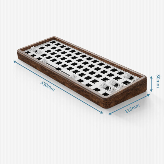 61-key solid wood mechanical wired keyboard set 60% lined switch seat hot-swappable with rgb light