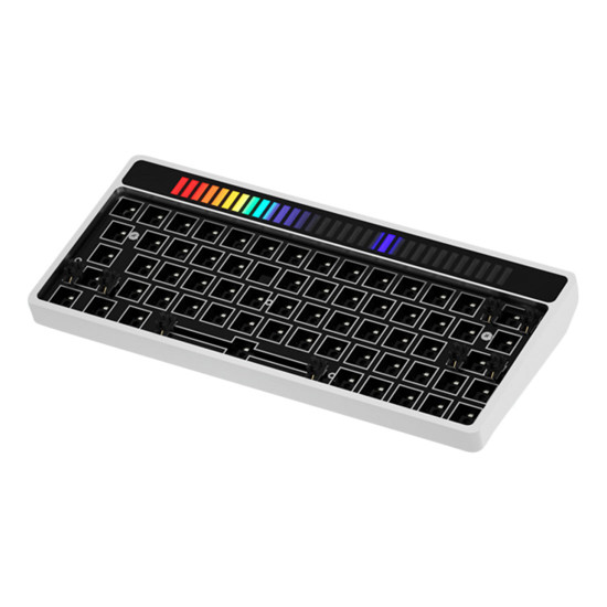 64-key rgb sonic spectrum cnc aluminum alloy titanium linear gray hot-swappable customized mechanical keyboard kit