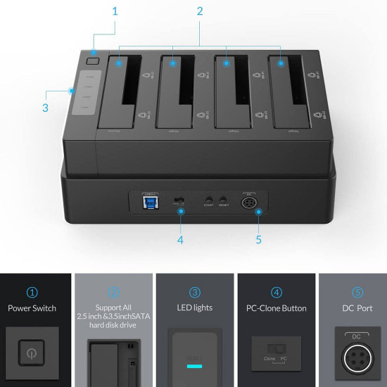 6648us3-c multi-four-bay hard disk duplicator hard disk box offline copy hard disk holder