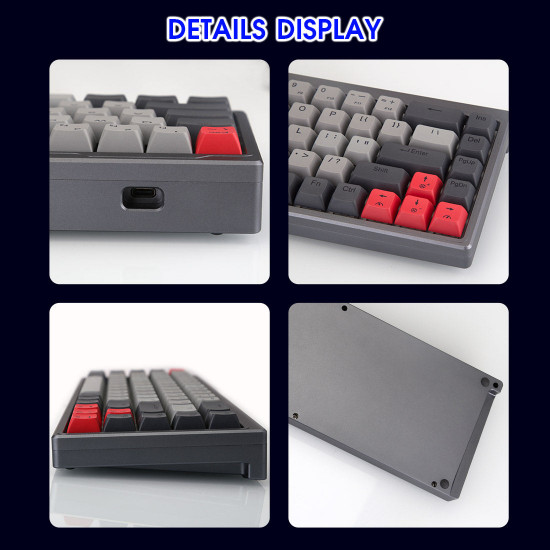 wired mechanical keyboard with cnc aluminum case - 65% (68 key) gaming keyboard pre-order