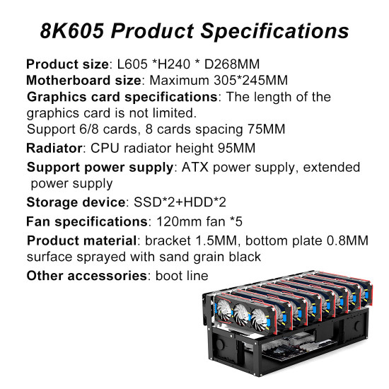 8 graphics mining rig frame