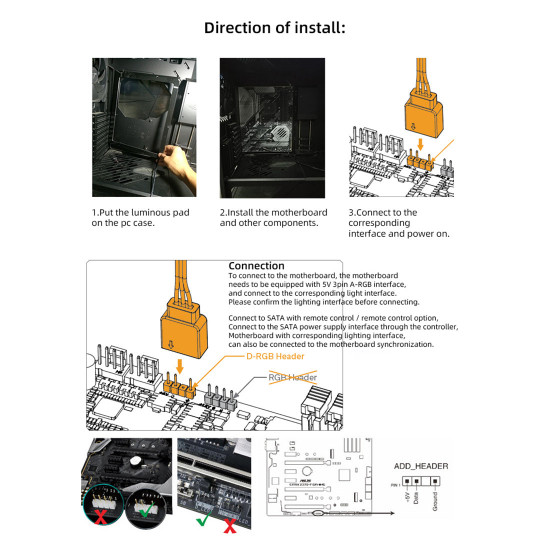 a-rgb motherboard lighting pad