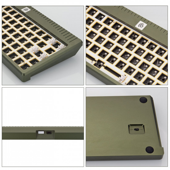 abm648 64-key cnc aluminum alloy mechanical keyboard shining night green customized kit