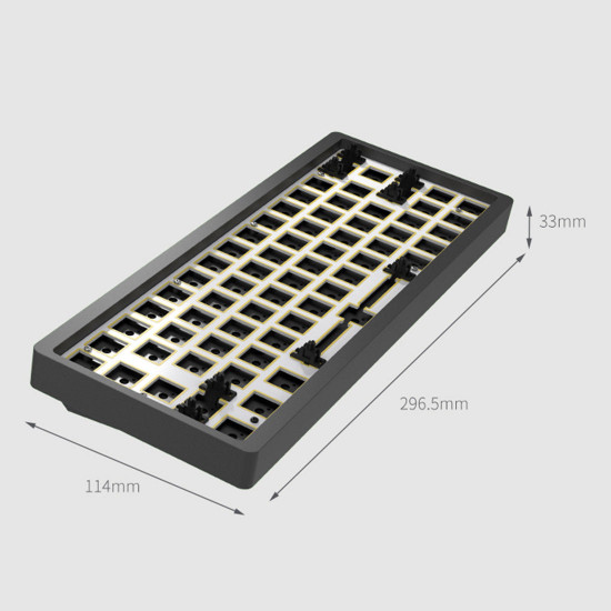 ac064 customized aluminum alloy cnc mechanical keyboard kit three-mode 64-key rgb backlit hot-swappable