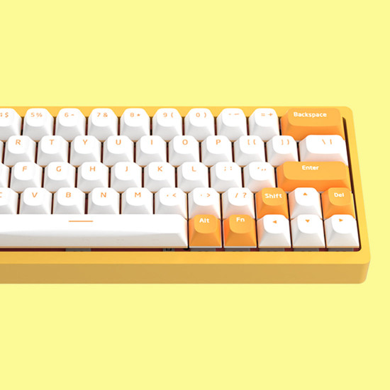 ac064 wired bluetooth three-mode mechanical keyboard with hot-swappable rgb backlit banana switch