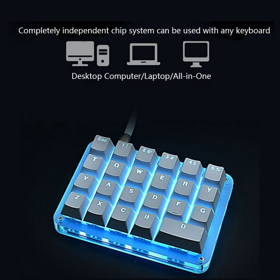 amazing23 portable one handed mechanical keyboard