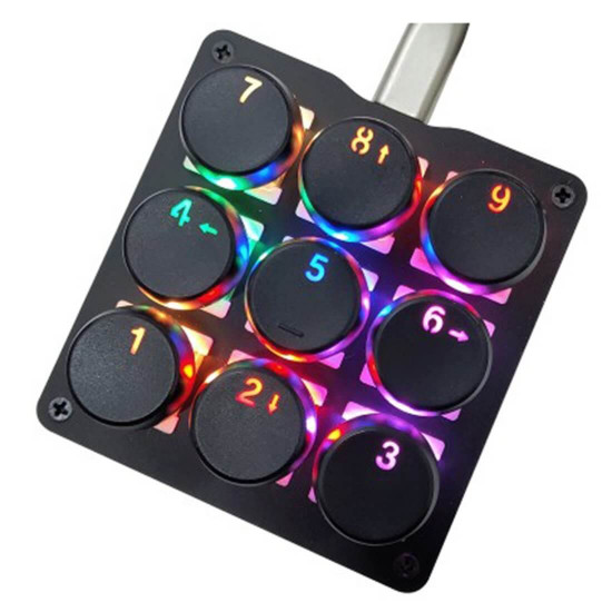 amazing9 round keycaps portable rgb one-handed numeric keyboard