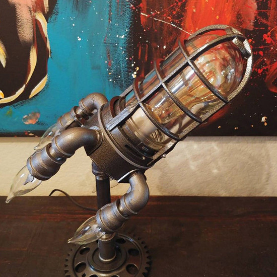 american industrial retro steam punk rocket lamp