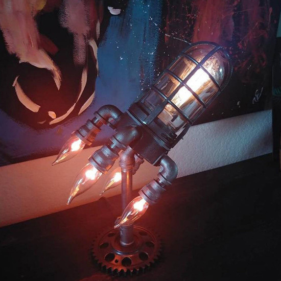 american industrial retro steam punk rocket lamp