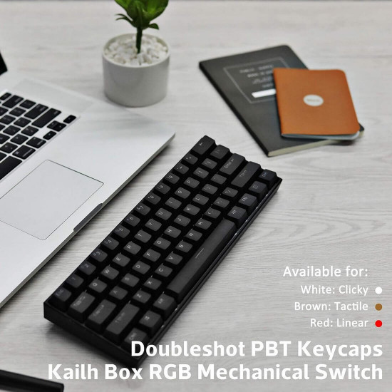 anne pro 2 61 keys pbt keycaps 60% mechanical keyboard