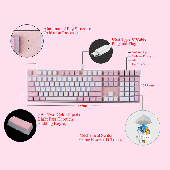 cidoo abm618 rgb light pudding keycap keyboard