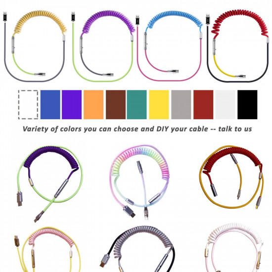 coiled type c usb cable