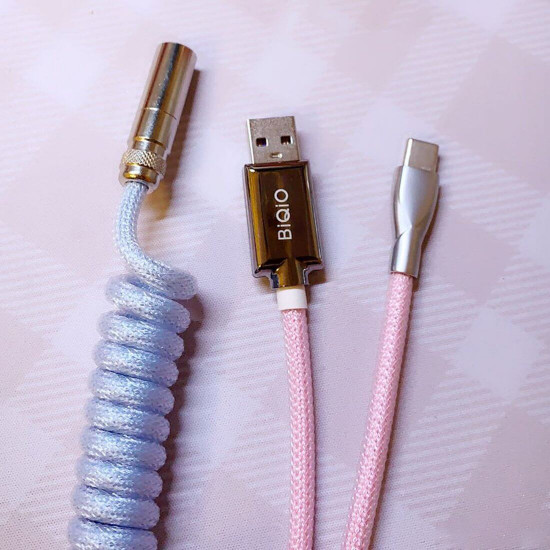 coiled type c usb cable