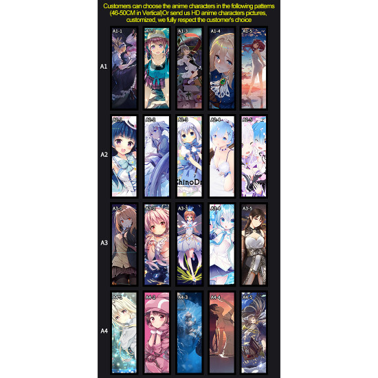 custom anime 2d character poster display board